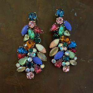 Jcrew colorful crystal large earrings